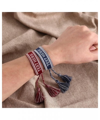 Custom Name Knitted Word Adjustable Bracelets, Personalized Woven Friendship Wrap Bracelets for Women Girls Boy style E $9.98...