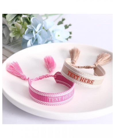 Custom Name Knitted Word Adjustable Bracelets, Personalized Woven Friendship Wrap Bracelets for Women Girls Boy style E $9.98...