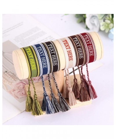 Custom Name Knitted Word Adjustable Bracelets, Personalized Woven Friendship Wrap Bracelets for Women Girls Boy style E $9.98...