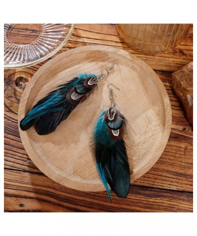 Bohemian Style Boho Multicolor Pheasant Feathers Dangle Earrings for Women and Girls (er006359) Style J $6.29 Earrings