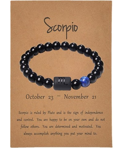 Zodiac Couple Bracelet for Men Black Onyx Natural Stone Bracelets for Women Gifts Men Gifts for Christmas BR- scorpio $8.09 B...