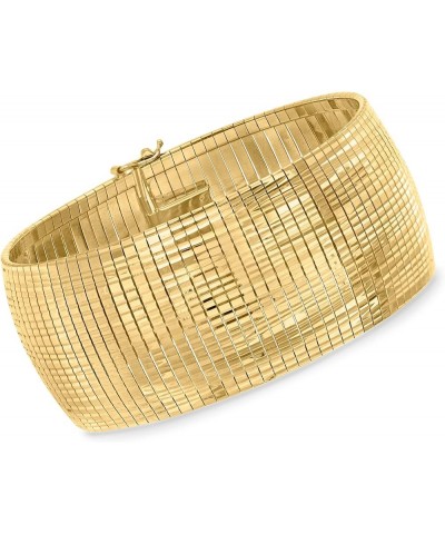 Italian 18kt Gold Over Sterling Diamond-Cut and Polished Omega Bracelet 8 Inches $93.98 Bracelets