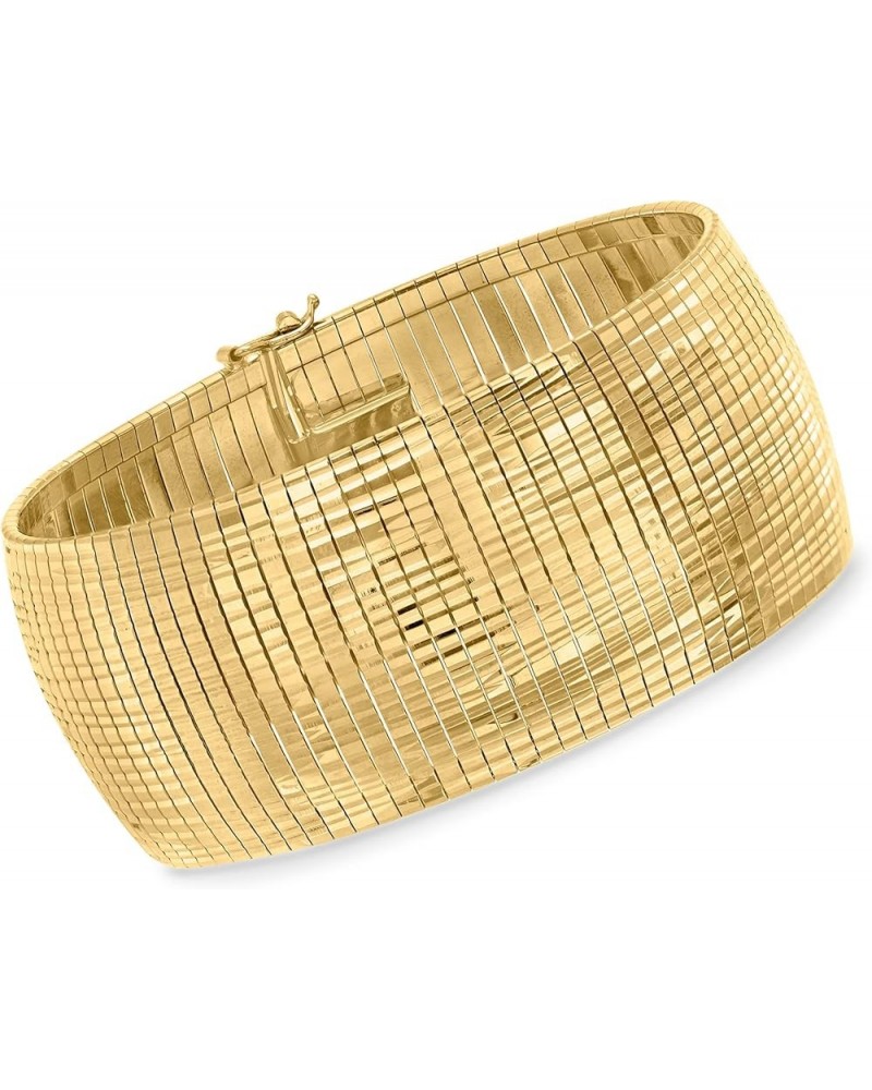 Italian 18kt Gold Over Sterling Diamond-Cut and Polished Omega Bracelet 8 Inches $93.98 Bracelets