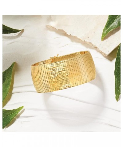 Italian 18kt Gold Over Sterling Diamond-Cut and Polished Omega Bracelet 8 Inches $93.98 Bracelets