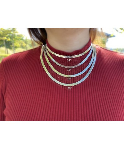 18K Plated Rose Gold Flat Snake Chain Necklace for Women Herringbone Choker Necklace (5MM，14" 16" 18" 20") 14 silver $8.63 Ot...