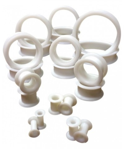 PAIR of White Soft Silicone Ear Tunnels Plugs - up to size 50mm! 5/8" (16mm) $10.89 Body Jewelry