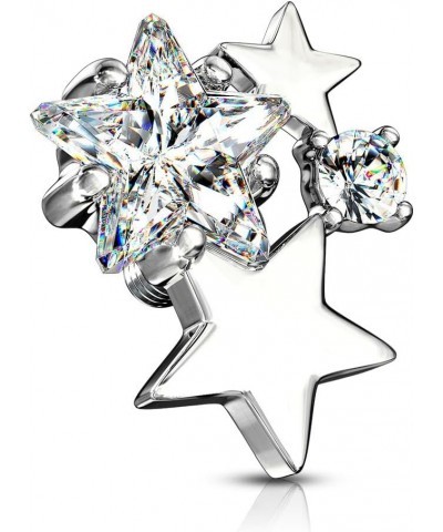 14 Gauge CZ Cluster Stars Internally Threaded Dermal Anchor Tops 316L Surgical Steel (Choose Color) Clear $8.31 Body Jewelry