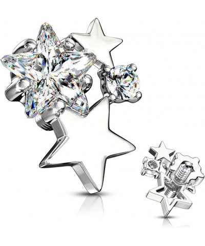 14 Gauge CZ Cluster Stars Internally Threaded Dermal Anchor Tops 316L Surgical Steel (Choose Color) Clear $8.31 Body Jewelry