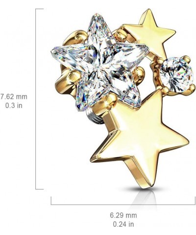 14 Gauge CZ Cluster Stars Internally Threaded Dermal Anchor Tops 316L Surgical Steel (Choose Color) Clear $8.31 Body Jewelry