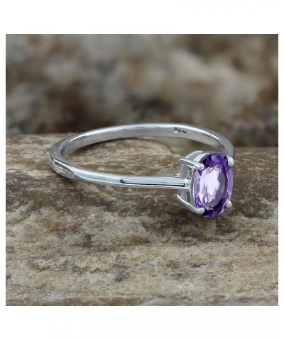 Natural Gemstone Rings For Women Sterling Silver, Solitaire Rings For Women Sterling Silver, Oval Stone Sterling Silver Rings...