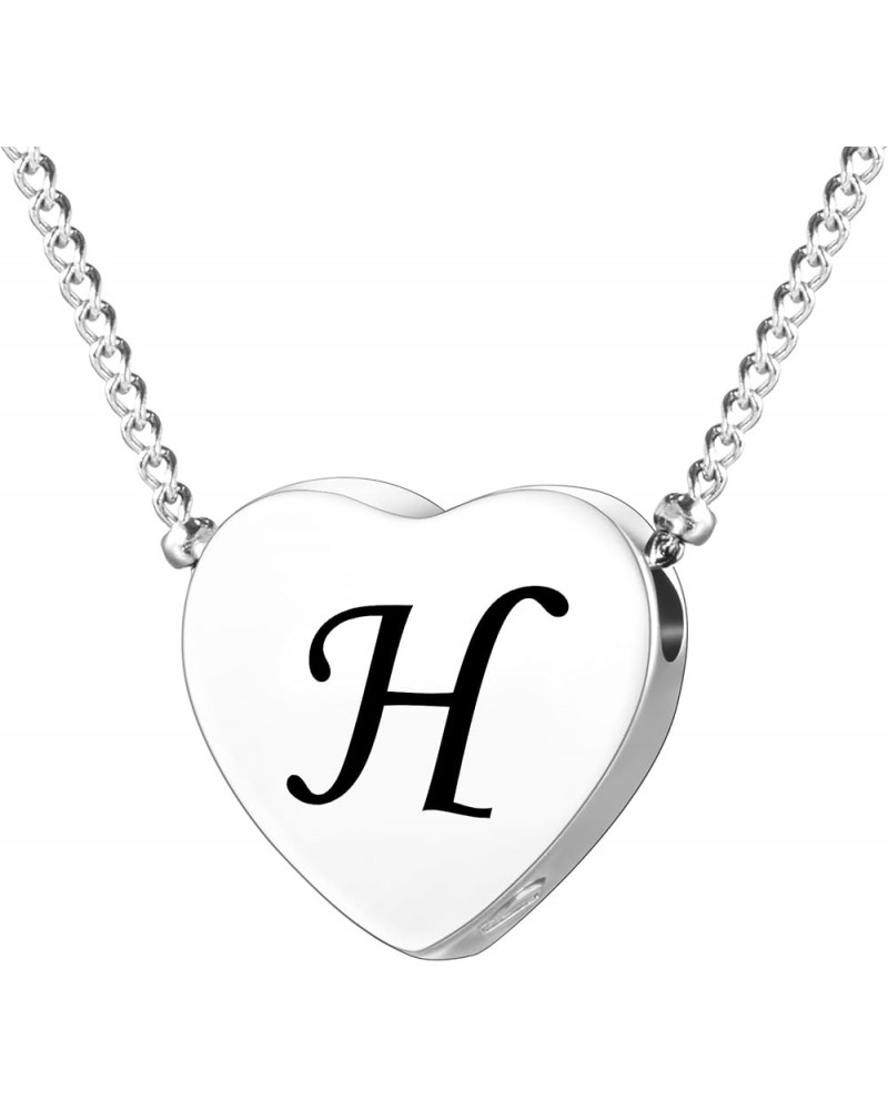 Cremation Jewelry for Ashes Personalized Initial Heart Urn Necklace for Women Men Stainless Steel Keepsake Memorial Pendant f...