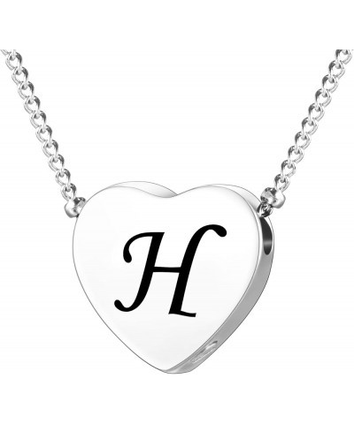 Cremation Jewelry for Ashes Personalized Initial Heart Urn Necklace for Women Men Stainless Steel Keepsake Memorial Pendant f...