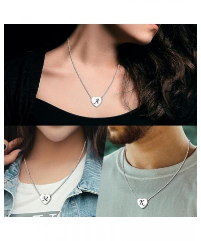 Cremation Jewelry for Ashes Personalized Initial Heart Urn Necklace for Women Men Stainless Steel Keepsake Memorial Pendant f...