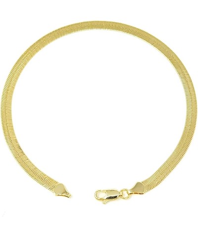 Anklet for Women, Girls in 8", 9",10",11",12" Sizes Gold Electroplated Figaro, Cuban, Mariner, Herringbone Ankle Bracelet - M...