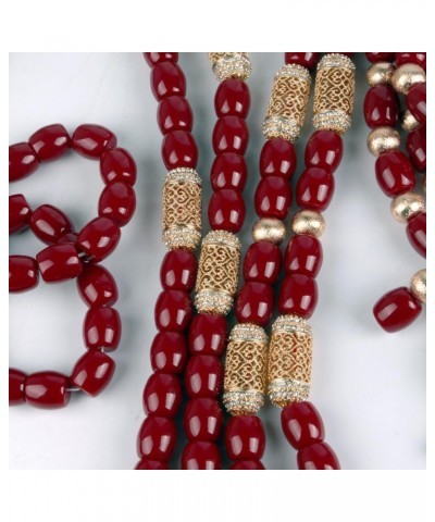 3 Rows African Artificial Coral Necklace Wedding Gift African Beads Jewelry Set 2 Sets 2sets red $58.00 Others