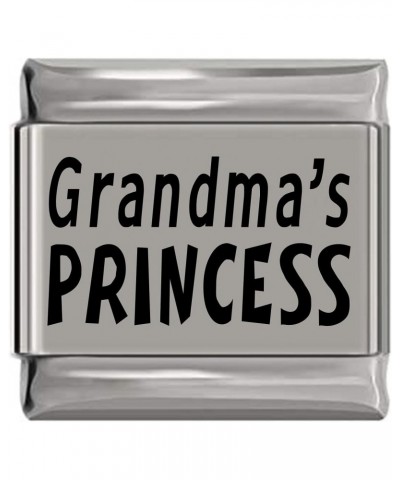 Grandma's Princess Laser Engraved Italian Charm (9mm Standard Size) $8.04 Bracelets