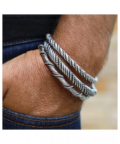 VIKING BRACELETS – Solid 925 Sterling Silver Cuffs for Men and Women in Different Designs - Sizes M, L, XL Spirit - M (6" to ...