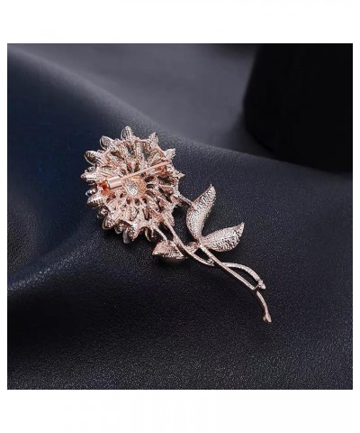 Sunflower Brooches Pin for Women Fashion Austria Crystal Rhinestones Elegant Golden Flowers Brooches Shiny Sun Flowers Gold $...