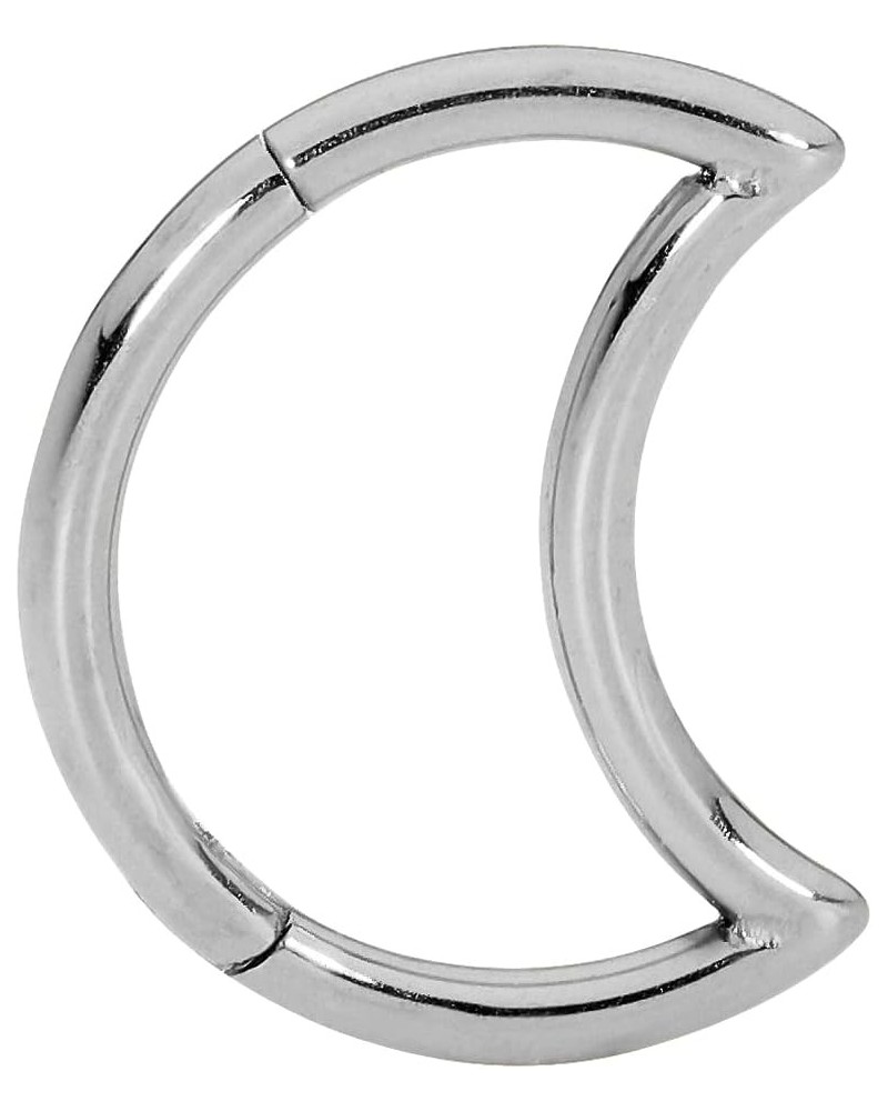 G23 Titanium 18G Unisex Moon Hinged Hoop Segment Nose Ring Helix Tragus Septum Earring Body Piercing Jewelry 1pc 8mm Titanium...