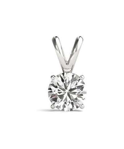 Solitaire Diamond Necklace with Lab-grown Diamond Set in 14K Gold, Color E-F Clarity VS1-VS2 1.25 CTTW Rabbit Ears Pendant Wh...