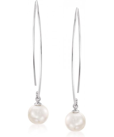 8-8.5mm Cultured Pearl Threader Drop Earrings Sterling Silver $34.56 Earrings