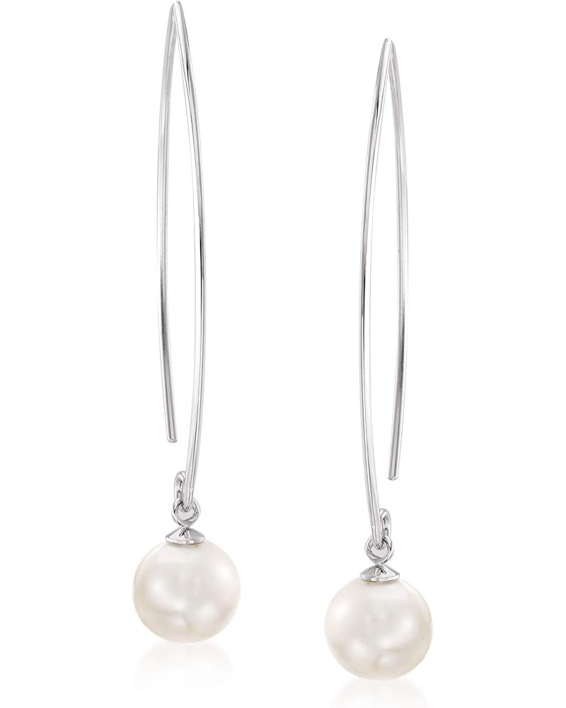 8-8.5mm Cultured Pearl Threader Drop Earrings Sterling Silver $34.56 Earrings