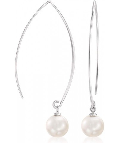 8-8.5mm Cultured Pearl Threader Drop Earrings Sterling Silver $34.56 Earrings