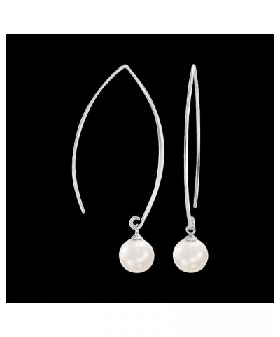 8-8.5mm Cultured Pearl Threader Drop Earrings Sterling Silver $34.56 Earrings