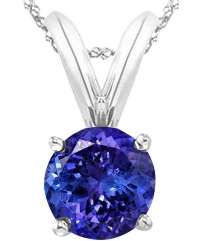 1/2-5 Carat Round Tanzanite 4 Prong Pendant Necklace (AAA Quality) W/ 16" Gold Chain $174.68 Necklaces