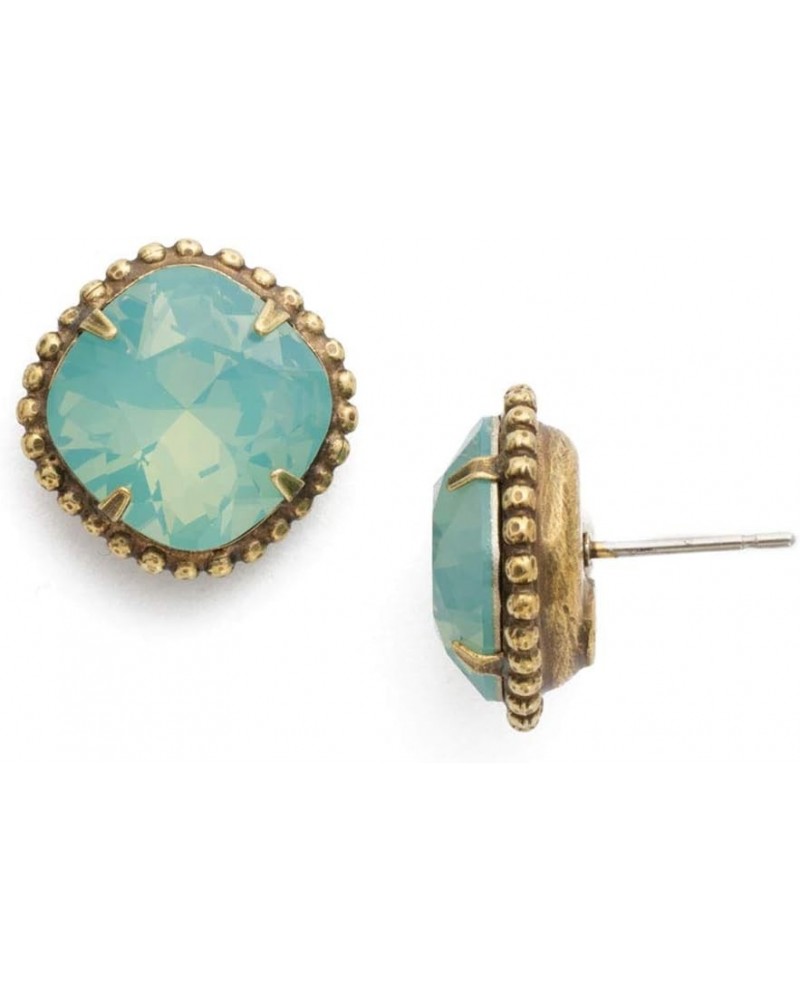 Essentials Cushion-Cut Solitaire Stud Earrings Antique Gold-Tone Pacific Opal $38.16 Earrings