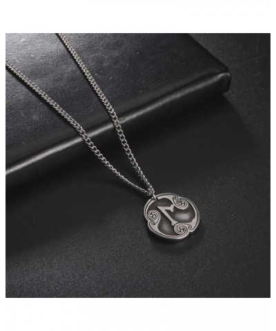 24 Runes Talisman Viking Jewelry Asatru Necklace Pagan Wiccan Pendant Norse Runes Vintage Nordic Amulet Necklace for Women Me...