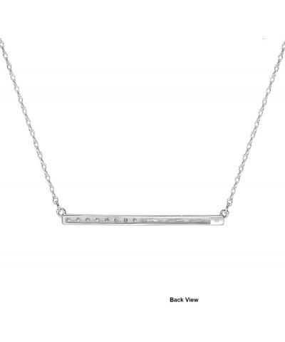 Diamond Bar Necklace for Women in 10k White or Yellow Gold 1/10ct (I-J, I3), 17 inch White Gold $96.55 Necklaces