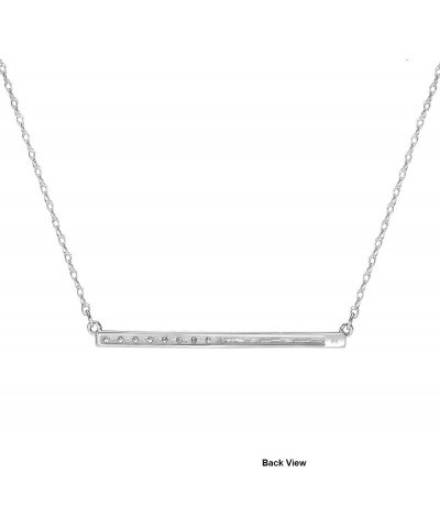 Diamond Bar Necklace for Women in 10k White or Yellow Gold 1/10ct (I-J, I3), 17 inch White Gold $96.55 Necklaces