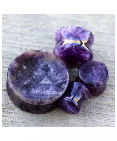 Set of 3 Pairs of Natural Amethyst, Green Jasper, Obsidian Stone Plugs //Choose Size// 7/8 Inch - 22mm $22.41 Body Jewelry