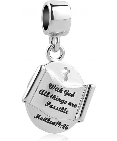 With God All Things All Possible Religious Charm Beads For Bracelets Style 1 $6.59 Bracelets