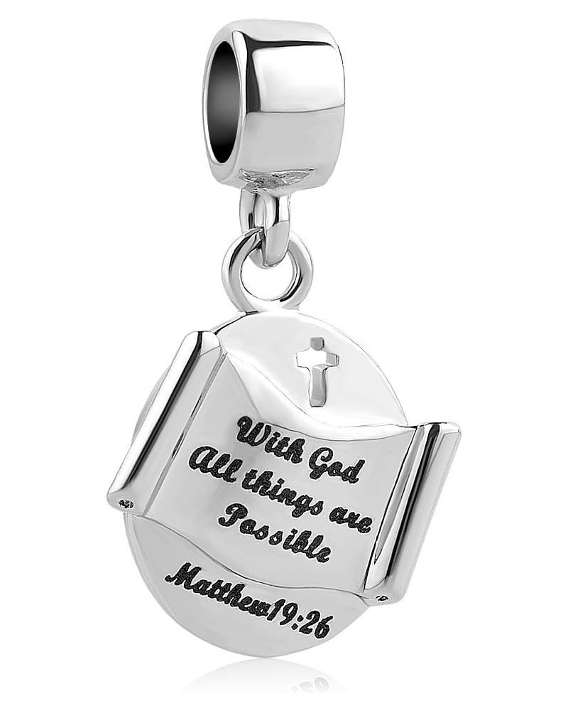 With God All Things All Possible Religious Charm Beads For Bracelets Style 1 $6.59 Bracelets