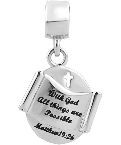 With God All Things All Possible Religious Charm Beads For Bracelets Style 1 $6.59 Bracelets