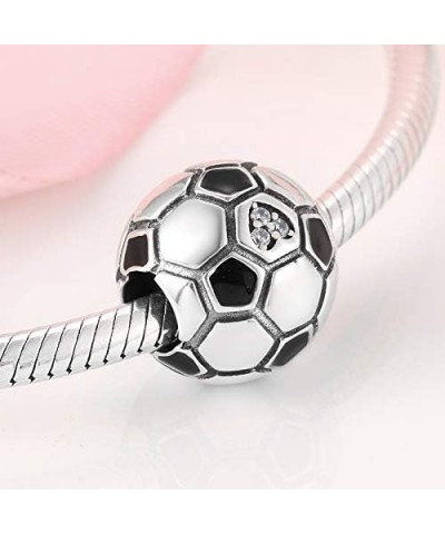 Sport Dangle Charm 925 Sterling Silver Baseball & Baseball Bat Charm Bead Fit Charm Bracelet, for Sports Fans Soccer $10.29 B...