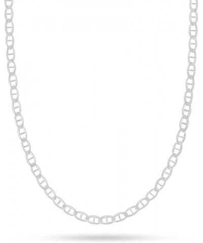 925 Sterling Silver 2mm, 3mm, 3.5mm, 5.5mm Flat Mariner/Marina Link Chain Necklace 30.0 Inches 3.5MM $16.00 Necklaces