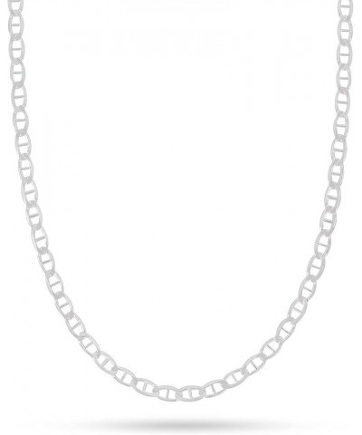 925 Sterling Silver 2mm, 3mm, 3.5mm, 5.5mm Flat Mariner/Marina Link Chain Necklace 30.0 Inches 3.5MM $16.00 Necklaces