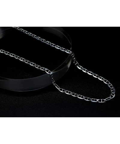 925 Sterling Silver 2mm, 3mm, 3.5mm, 5.5mm Flat Mariner/Marina Link Chain Necklace 30.0 Inches 3.5MM $16.00 Necklaces