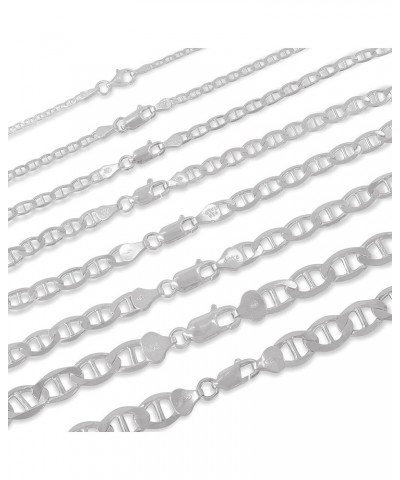 925 Sterling Silver 2mm, 3mm, 3.5mm, 5.5mm Flat Mariner/Marina Link Chain Necklace 30.0 Inches 3.5MM $16.00 Necklaces