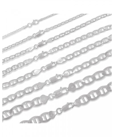 925 Sterling Silver 2mm, 3mm, 3.5mm, 5.5mm Flat Mariner/Marina Link Chain Necklace 30.0 Inches 3.5MM $16.00 Necklaces