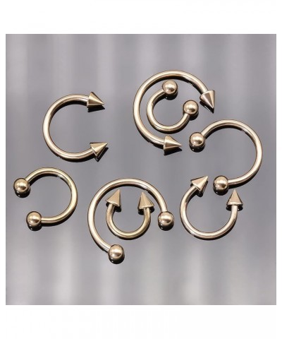 8PCS Body Piercing Jewelry Lot 16G Titanium Nose Septum Lip Cartilage Tragus Eyebrow Industrial Barbell Horseshose Piercing K...