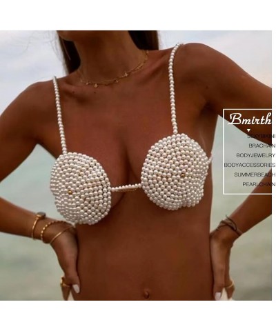 Pearl Bikini Body Chain Sexy Pearl Bra Chain Crop Top Body Jewelry Summer Beach Body Accessories Nightclub Party Body Chains ...