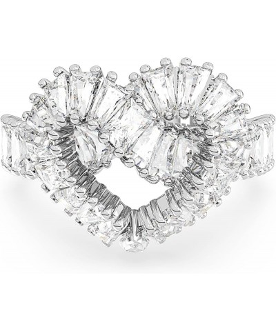 Matrix cocktail ring, Mixed cuts, Heart, White, Rhodium Finish US 8/EU 58 $54.79 Rings