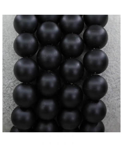 Gem Semi Precious Gemstones 10mm Round Beads Crystal Stretch Bracelet 7.2 Inch Unisex Black Matte Agate $7.50 Bracelets