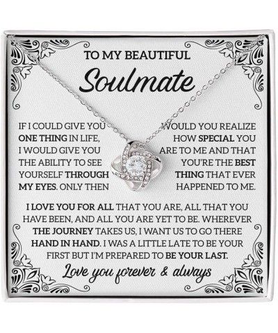 To My Wife Necklace From Husband, To My Soulmate Necklace For Women, Romantic Gifts For Wife, Anniversary Present For My Best...