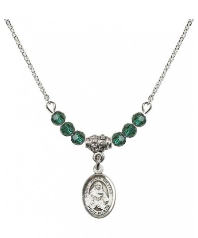 May Birth Month Bead Necklace with Catholic Patron Saint Petite Charm, 18 Inch Saint Julia Billiart $32.51 Necklaces