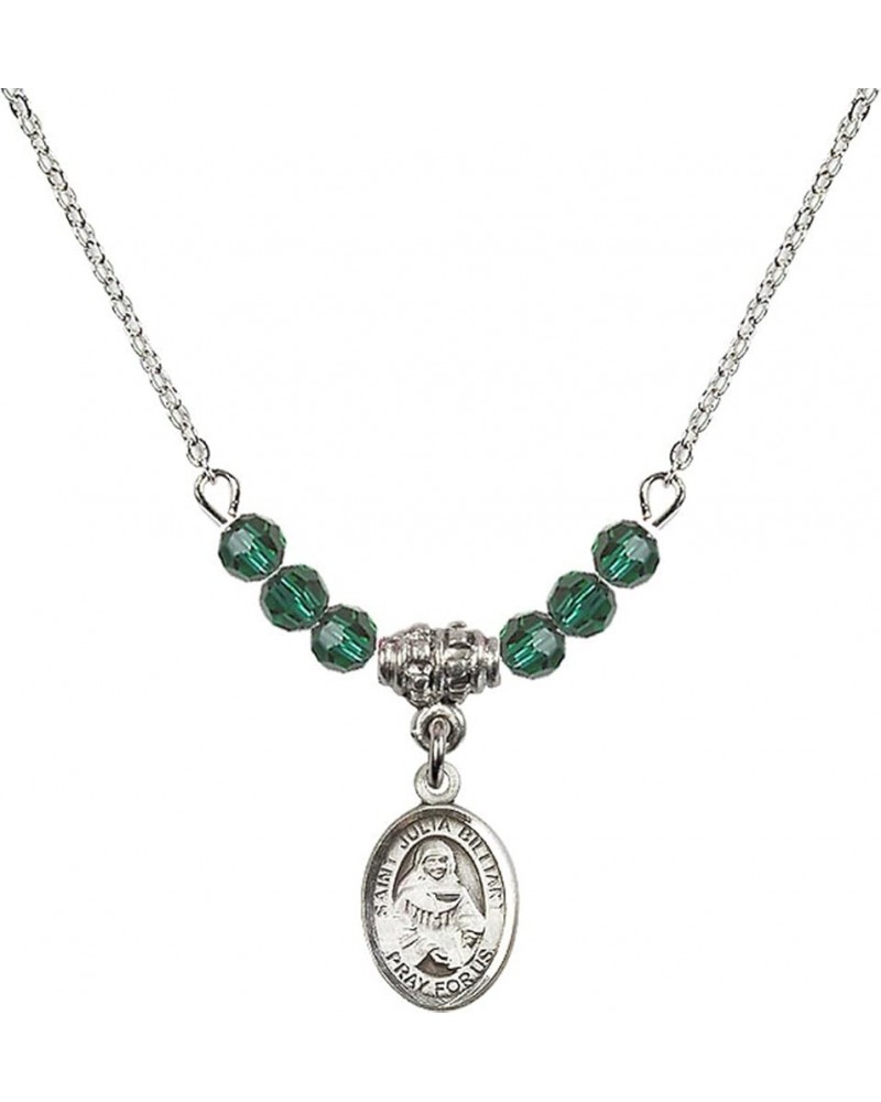 May Birth Month Bead Necklace with Catholic Patron Saint Petite Charm, 18 Inch Saint Julia Billiart $32.51 Necklaces